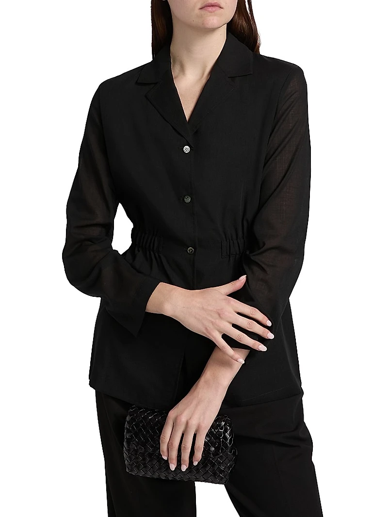 Cinched-Waist Wool-Blend Jacket