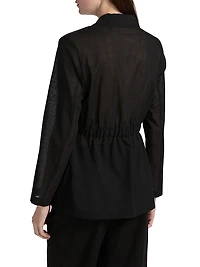 Cinched-Waist Wool-Blend Jacket