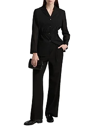 Cinched-Waist Wool-Blend Jacket