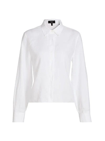 Curve Sleeve Button-Front Shirt