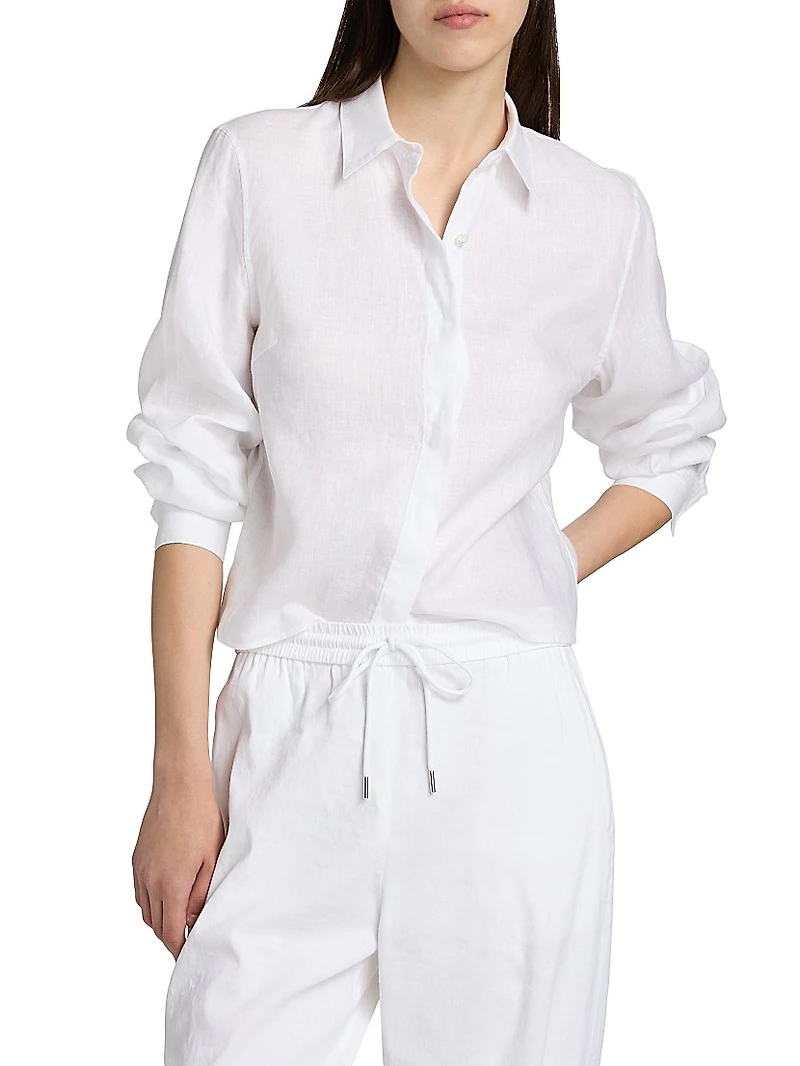 Curve Sleeve Button-Front Shirt