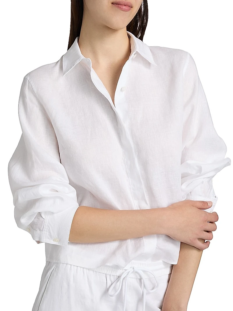 Curve Sleeve Button-Front Shirt