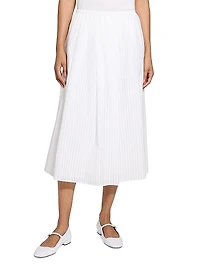 Irreuglar Pleats Midi-Skirt