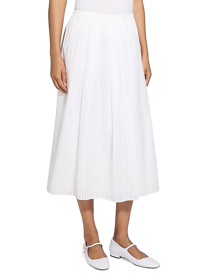 Irreuglar Pleats Midi-Skirt