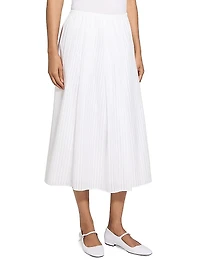 Irreuglar Pleats Midi-Skirt