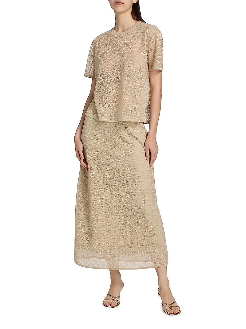 Floral Lace A-Line Skirt