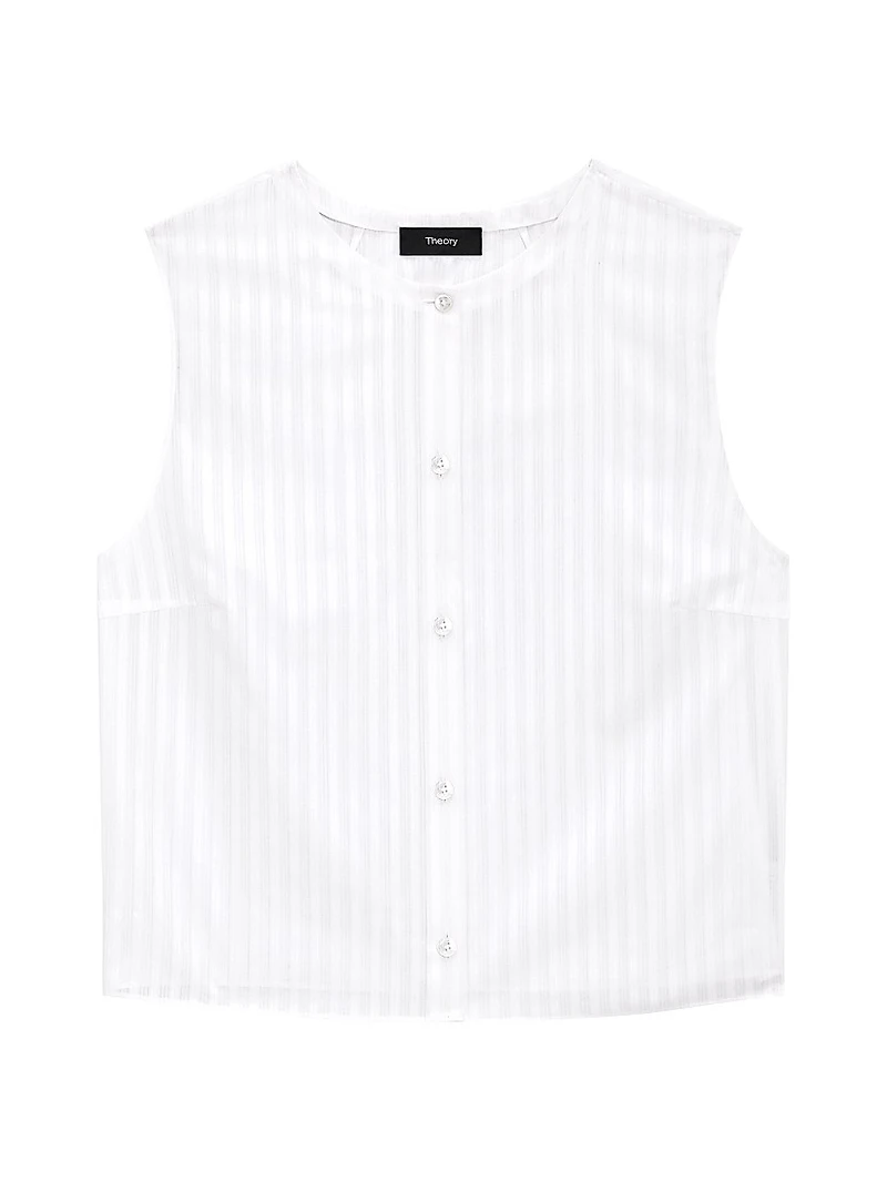 Striped Crop Sleeveless Shell