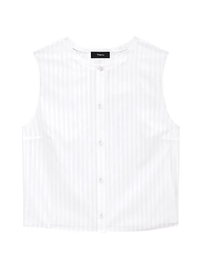Striped Crop Sleeveless Shell