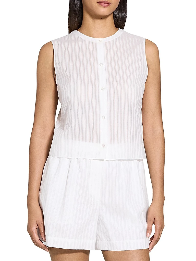 Striped Crop Sleeveless Shell