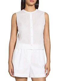 Striped Crop Sleeveless Shell