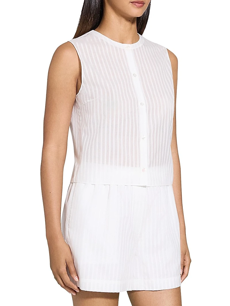 Striped Crop Sleeveless Shell