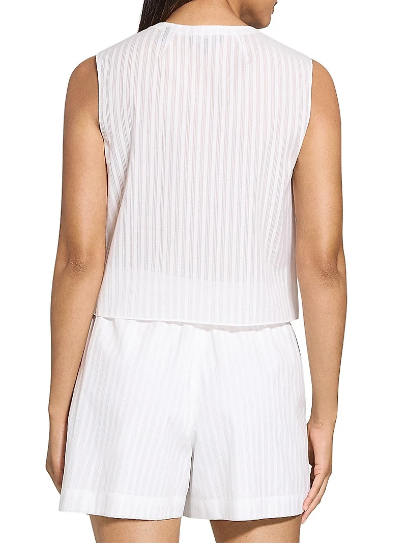 Striped Crop Sleeveless Shell