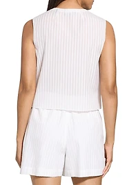Striped Crop Sleeveless Shell