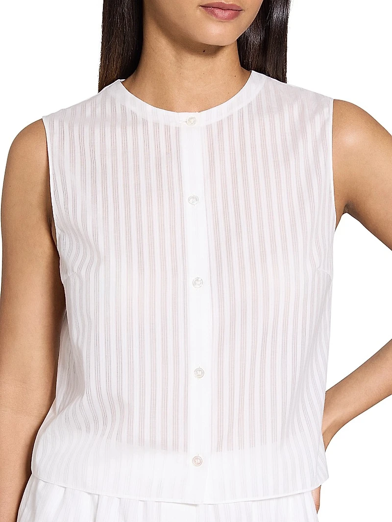Striped Crop Sleeveless Shell
