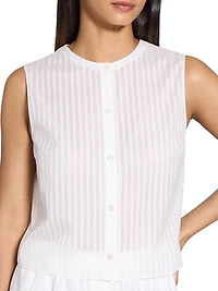 Striped Crop Sleeveless Shell