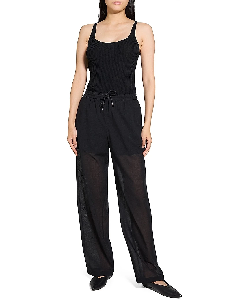 Drawstring Pull-On Pants