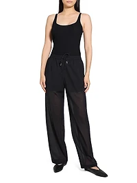 Drawstring Pull-On Pants