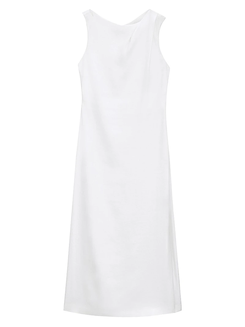 Shoulder Drape Midi-Dress
