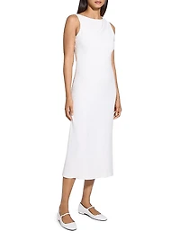 Shoulder Drape Midi-Dress