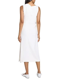 Shoulder Drape Midi-Dress