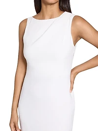 Shoulder Drape Midi-Dress