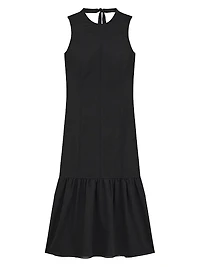 Tiered Tie Neck Midi-Dress