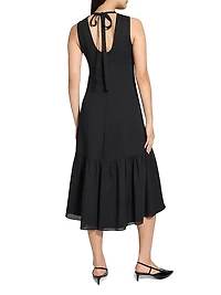 Tiered Tie Neck Midi-Dress