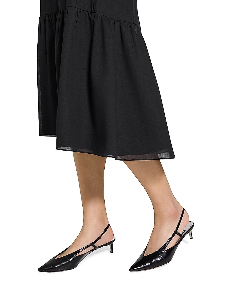 Tiered Tie Neck Midi-Dress