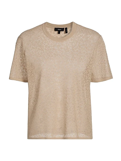Floral Lace Boxy Crewneck T-Shirt