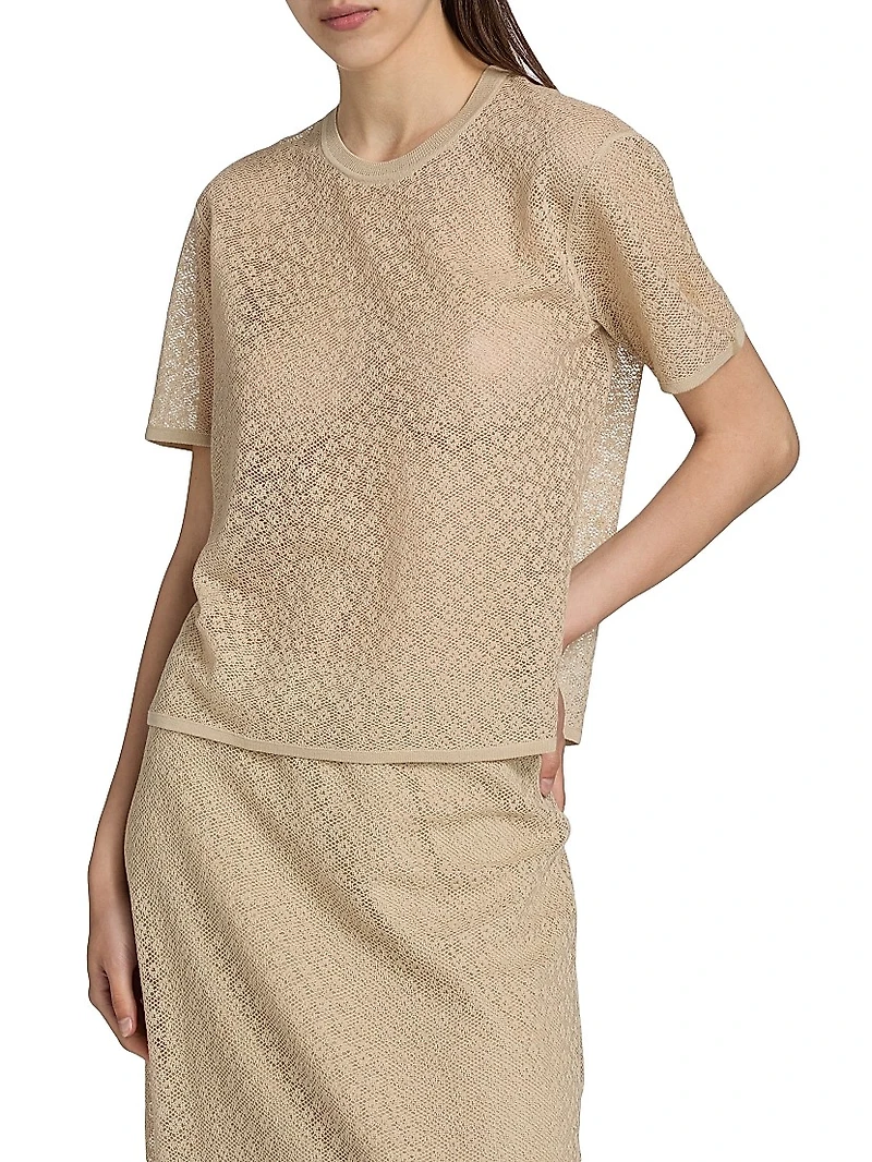 Floral Lace Boxy Crewneck T-Shirt