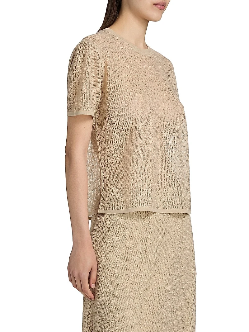 Floral Lace Boxy Crewneck T-Shirt