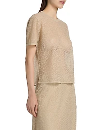 Floral Lace Boxy Crewneck T-Shirt