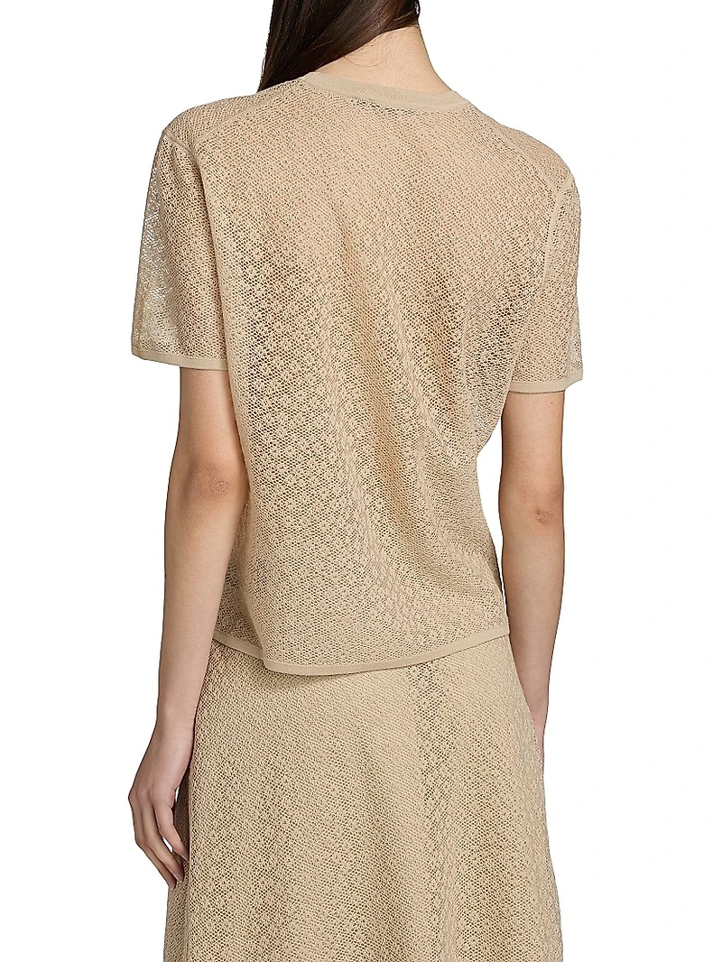 Floral Lace Boxy Crewneck T-Shirt