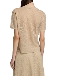 Floral Lace Boxy Crewneck T-Shirt