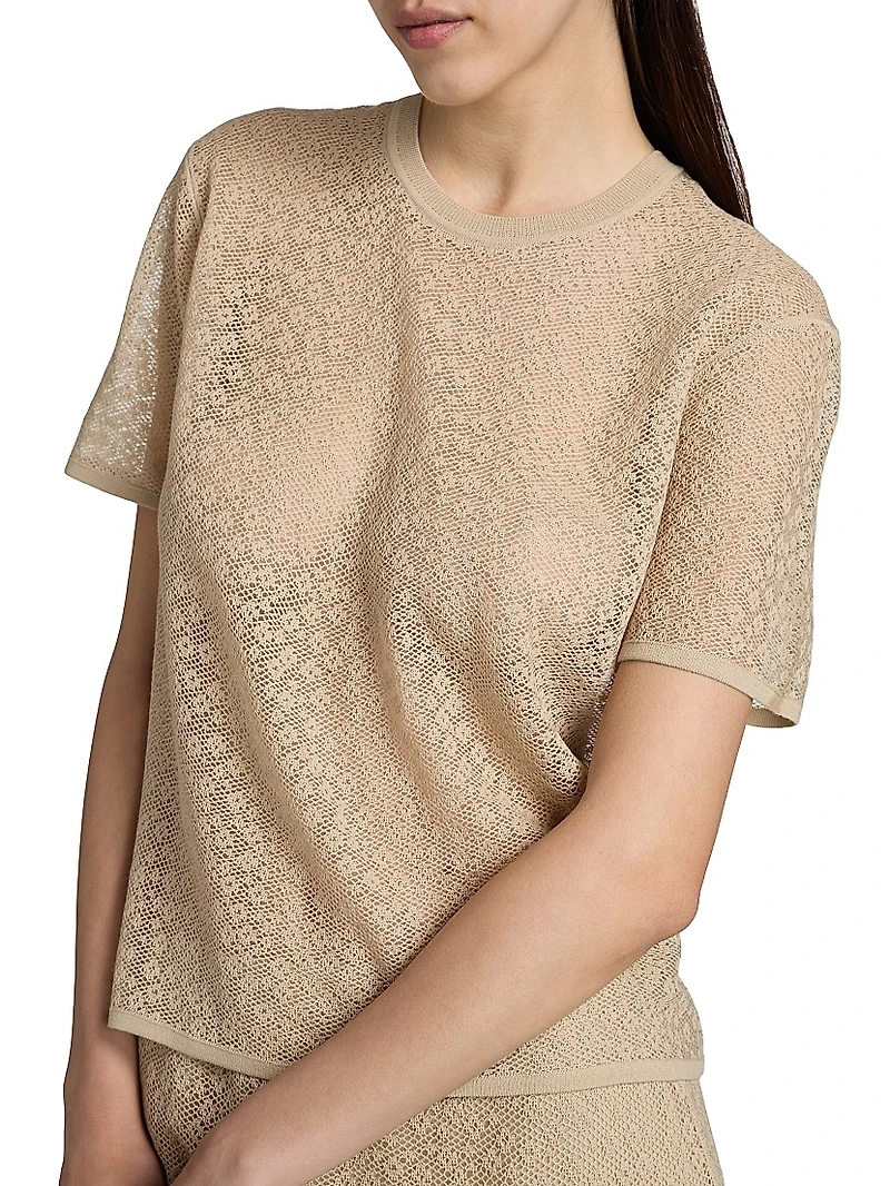 Floral Lace Boxy Crewneck T-Shirt