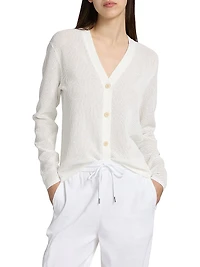 Pointelle-Knit Oversized Cardigan