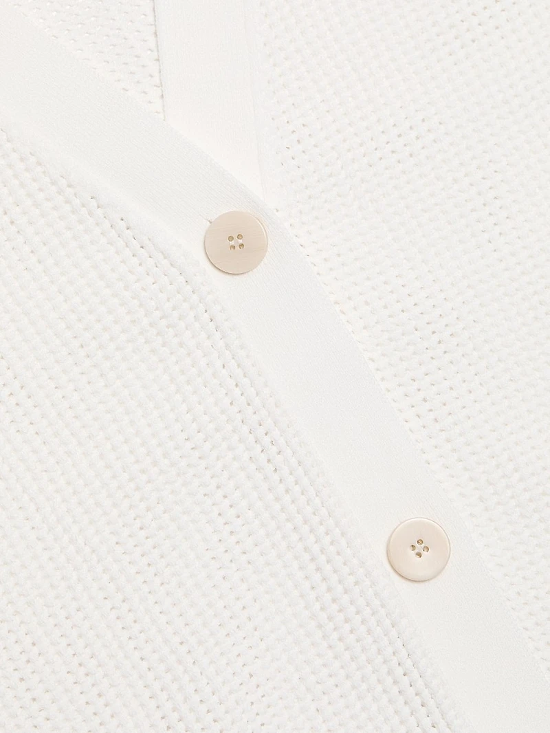 Pointelle-Knit Oversized Cardigan