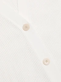 Pointelle-Knit Oversized Cardigan