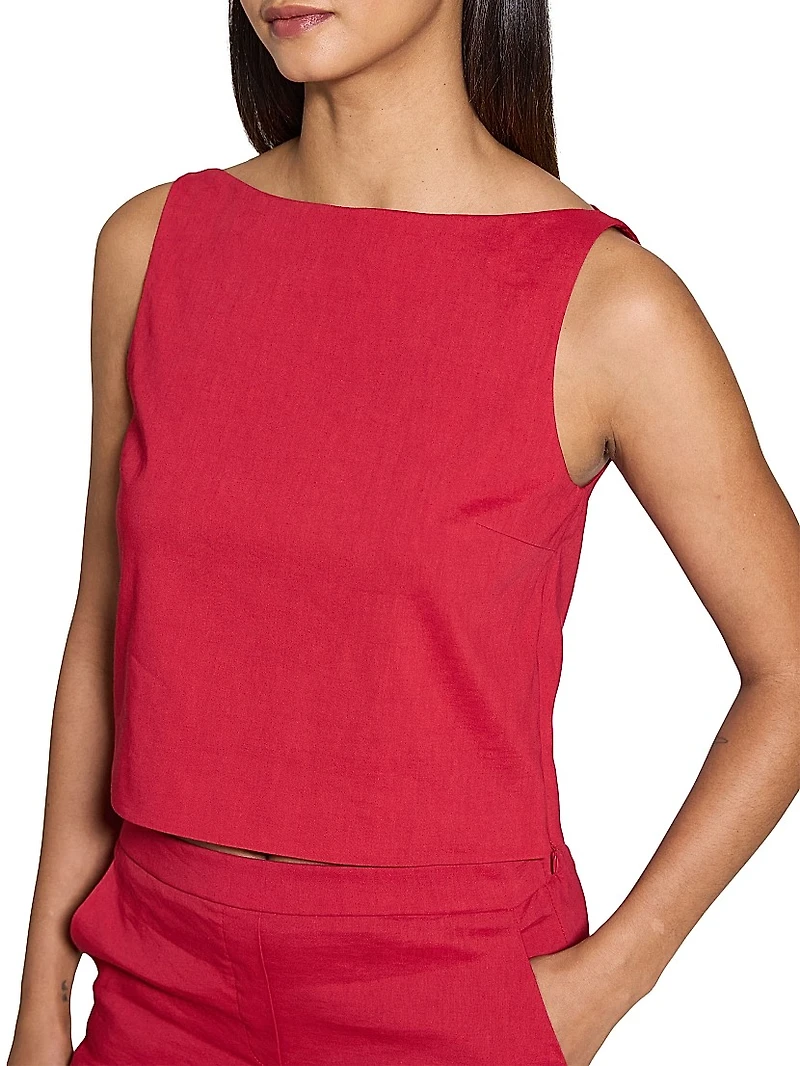 Cropped Boatneck Top
