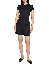 Pleated-Front Linen-Blend Classic Shorts