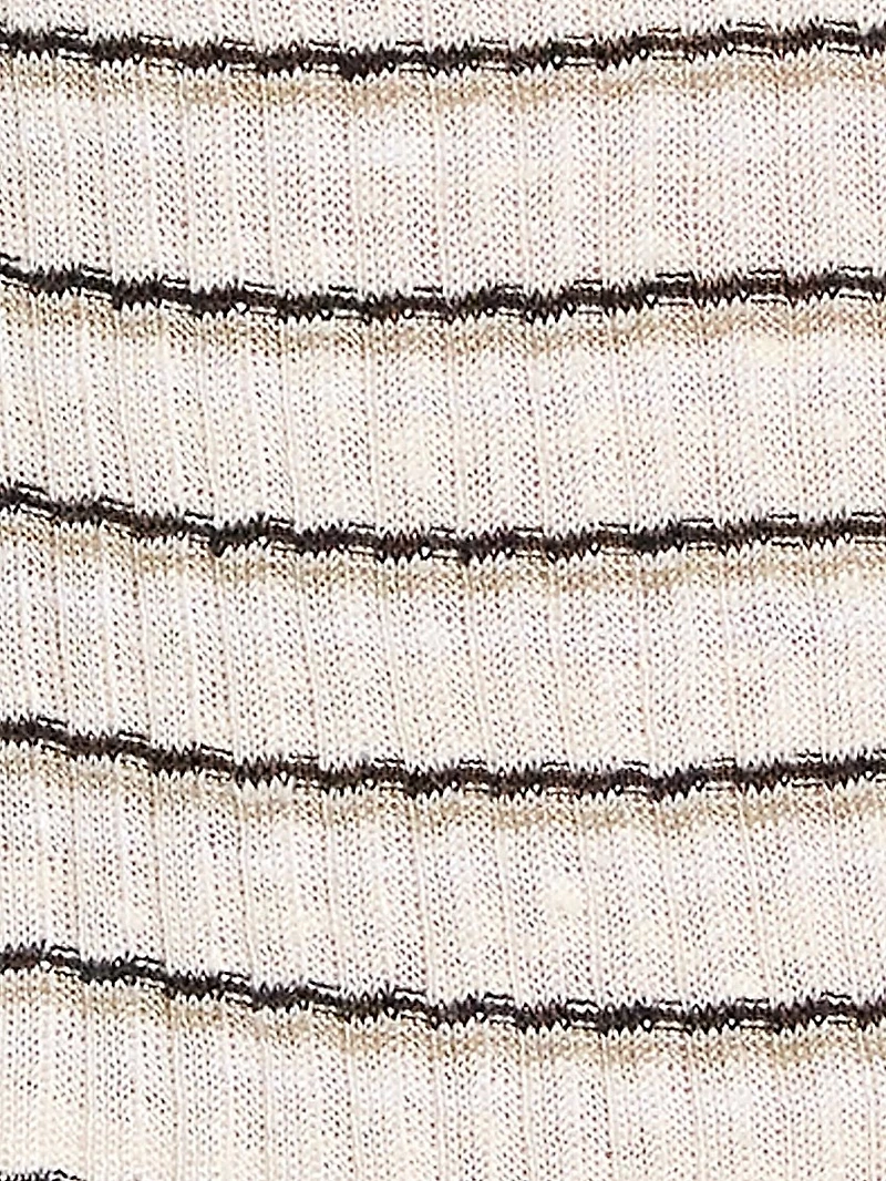Striped Linen-Blend Crop Cardigan