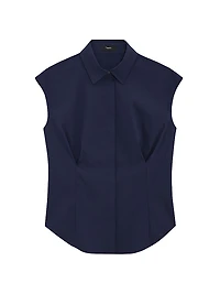 Cotton Cap-Sleeve Fitted Top