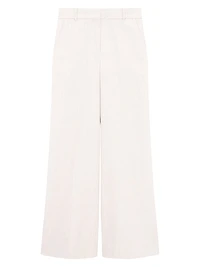 Striped Stretch Cotton-Linen High-Rise Trousers