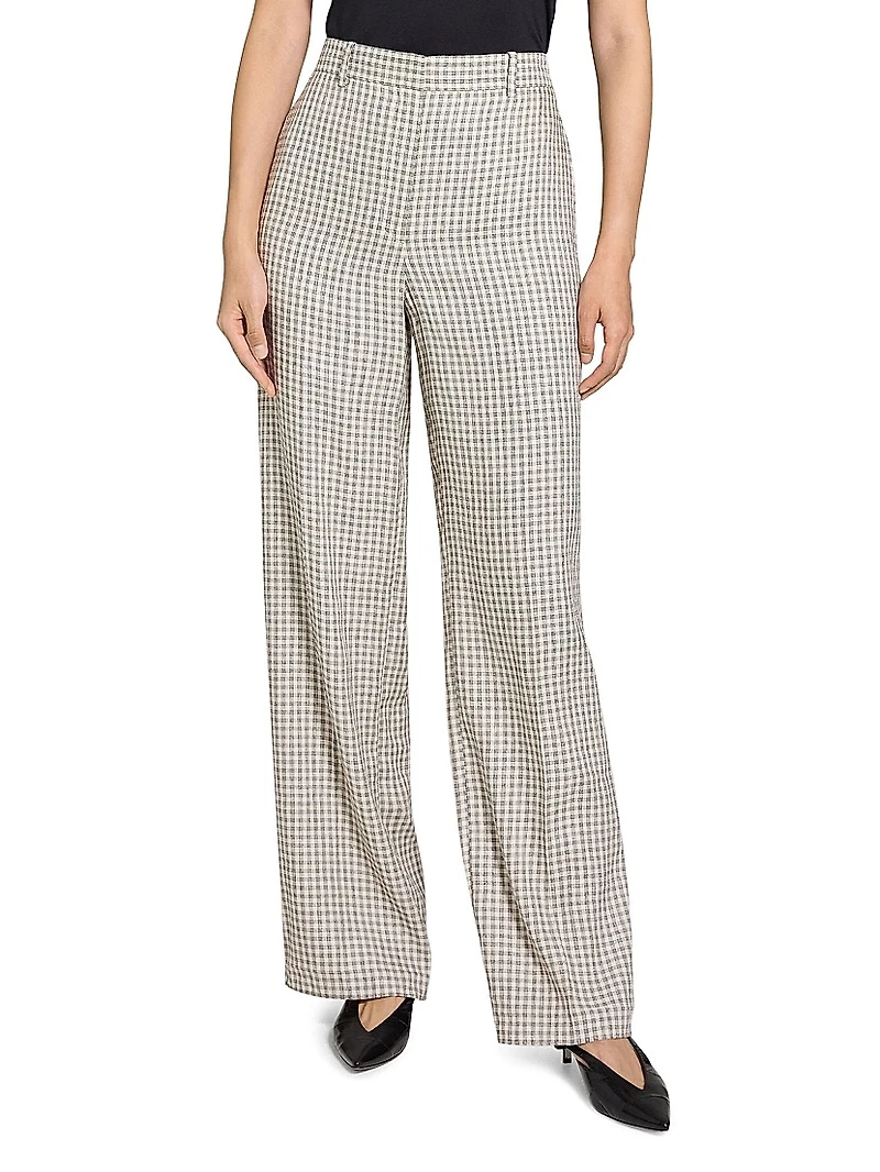 Linen-Blend High-Rise Trousers