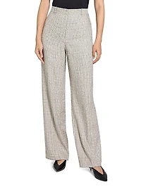 Linen-Blend High-Rise Trousers