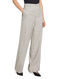 Linen-Blend High-Rise Trousers