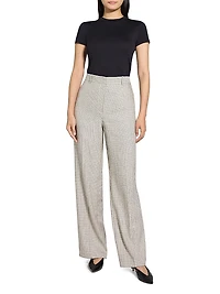 Linen-Blend High-Rise Trousers