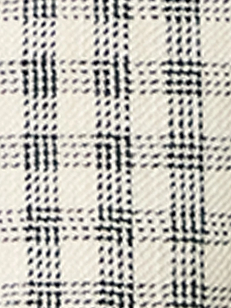 Plaid Linen-Blend Oversized Blazer