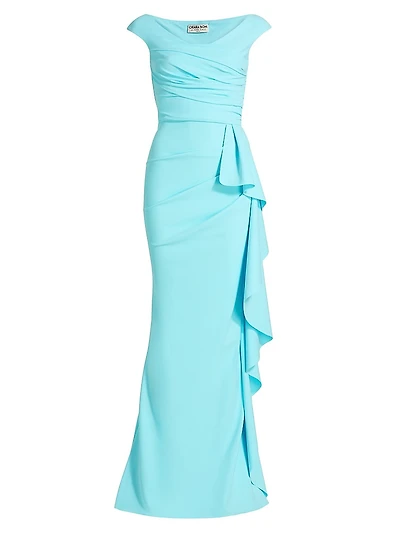 Sozen Jersey Ruffled-Trim Maxi Dress