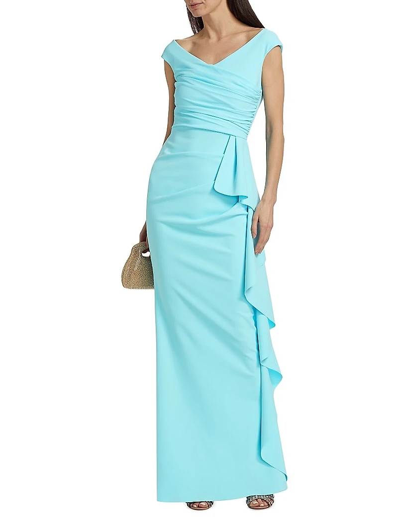 Sozen Jersey Ruffled-Trim Maxi Dress